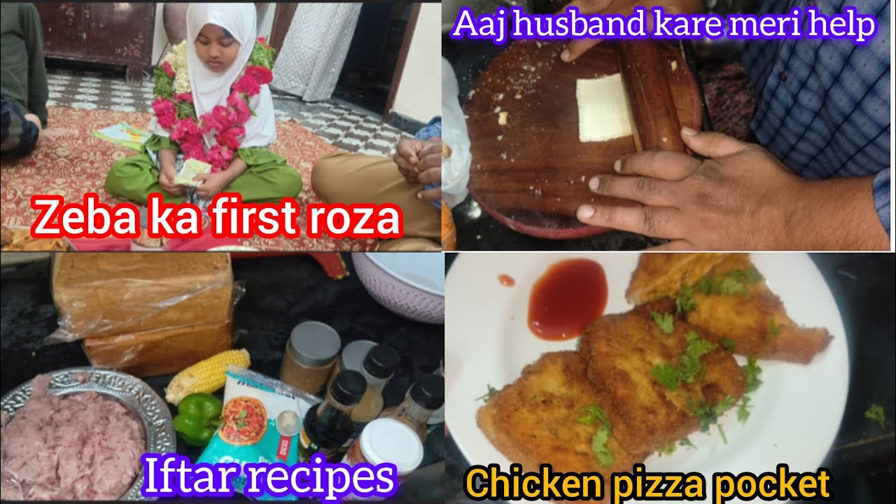 Allhamdulillah ❤️Zeba ka First Roza Hua mukamil 🤲|New iftar recipe CHICKEN PIZZA POCKET 😋😋😋|IFTAR