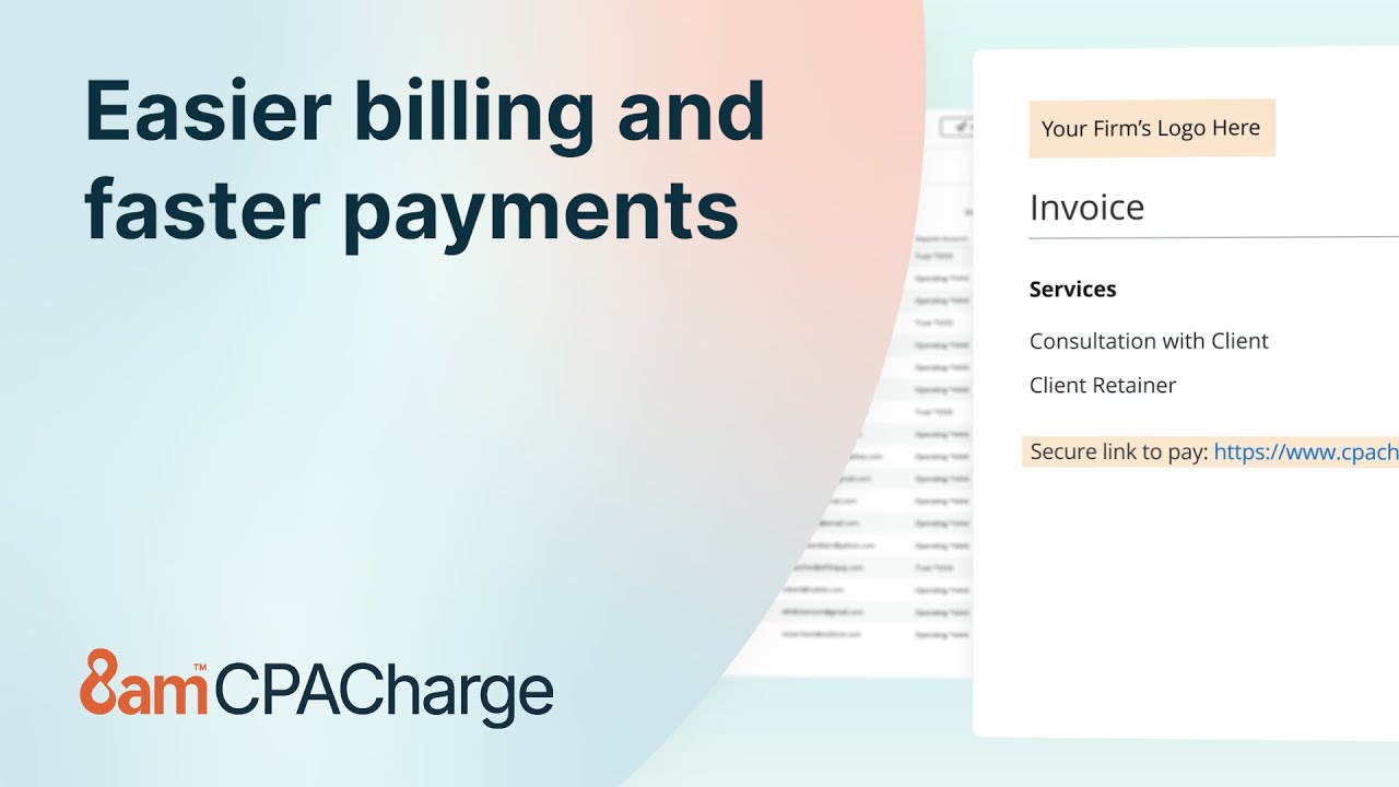 Easier billing and faster payments with 8am™ CPACharge