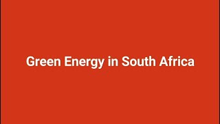 Green Energy in South Africa