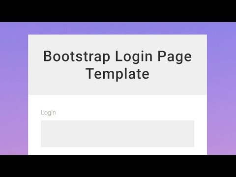 Bootstrap Login Page Template - Free HTML Website Templates