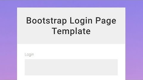 Bootstrap Login Page Template - Free HTML Website Templates