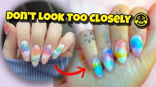 I tried to replicate this nail art (Im not a nail tech tho)
