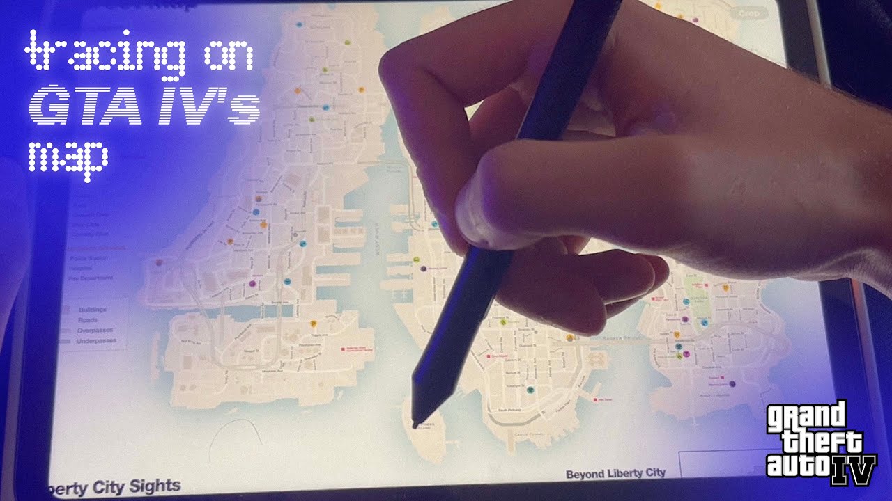 asmr | doing some tracing on GTA IV's 'Liberty City' map (little whispered tour) 🗺️