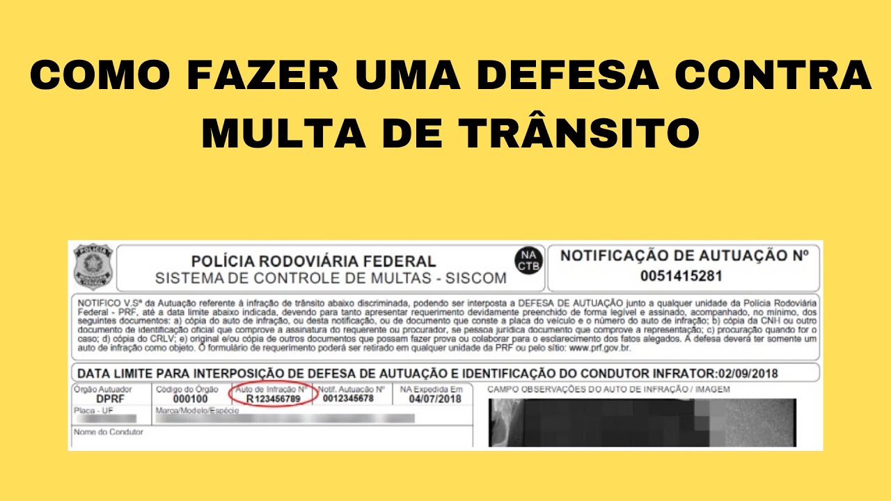 Exemplo De Defesa Previa De Multa De Transito