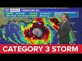1 AM: Hurricane Ida becomes a major Cat 3 storm