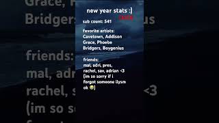 new year’s stats!! I’ll update this again in 2024 :3 || #newyearstatus #idk #yaya #uhh #yippee ||