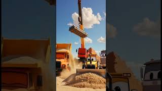 🚚 “Construction Site Heroes – Truck aur Crane Ki Dosti” 🏗️ #builder #kids #truck #shortsfeed #shorts