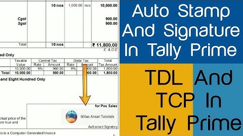 Auto Digital Signature And Stamp In Tally Prime Invoice | Signature TDL For Tally Prime | .TCP File.