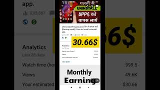 my daily earning from YouTube▶️▶️  #shorts #youtubeshorts #shortsvideo