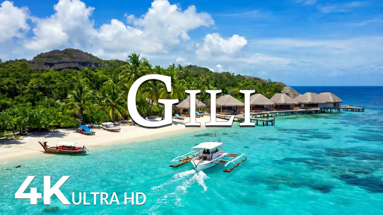 FLYING OVER GILI (4K UHD) – Soothing Music Along With Beautiful Nature Video - 4K Video ULTRA HD #2