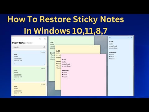 ✅How To Restore Sticky Notes In Windows 10,11,8,7