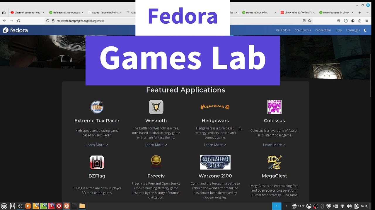 Hello Fedora Games Lab - YouTube