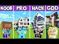 RICH MANSION BUILD CHALLENGE - NOOB vs PRO vs HACKER vs GOD in Minecraft