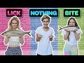 EXTREME Bite, Lick or Nothing Food Challenge, With My Sisters! **GROSS** 🤢| Sawyer Sharbino