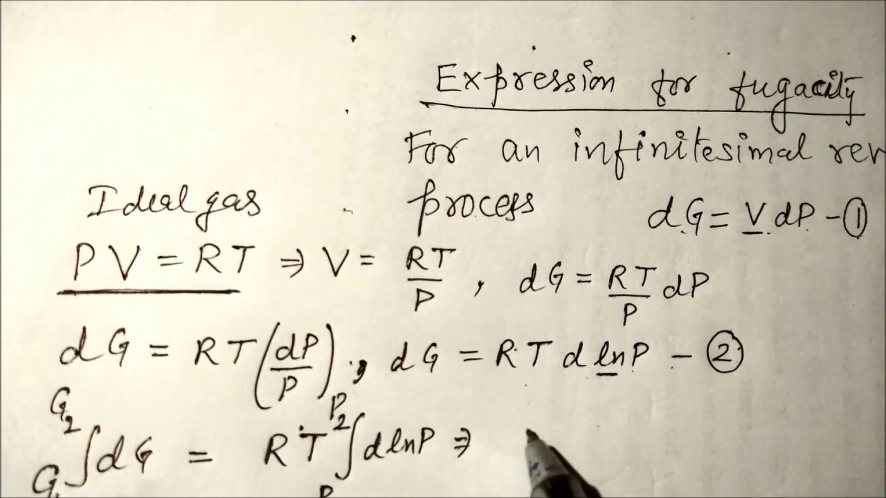 Fugacity | Graphical method | Numericals in Hindi | HNGU PATAN | - YouTube