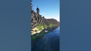 Working on the cliffs around my castle #minecraft #shorts #minecraftshorts #creative