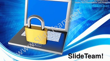 Laptop Internet Security PowerPoint Templates ppt Themes 0812 Slides Backgrounds