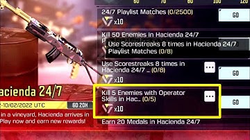 Kill 5 enemies with operator skills in hacienda | Call of duty mobile