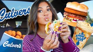 CULVER’S MUKBANG 🍔🧀🎃 Trying the NEW Cheese Curd Burger + Pumpkin Desserts!