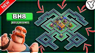 MOST EPIC BH8 BASE *NOT CLICKBAIT* | BEST BUILDER HALL 8 BASE 7000+ TOPHIES TESTED✔✔  | NEW 2018
