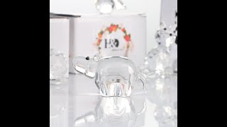 Crystal Hippopotamus Figurines Collectibles Mini Glass Animal Figurine for Table Home Decoration