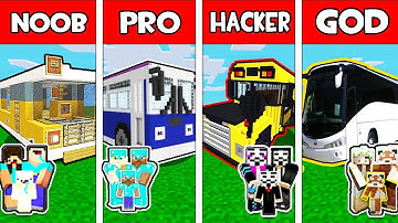 Minecraft - NOOB vs PRO vs HACKER vs GOD : FAMILY BUS in Minecraft Animation