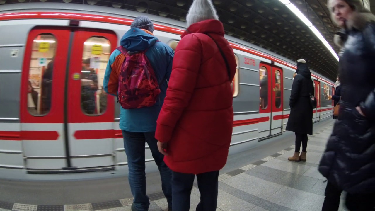 Czech Republic, Prague, metro ride from Malostranská to Národní třída 4K