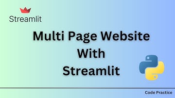 Create Multi Page Web App using Streamlit | Python