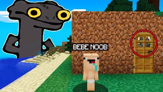 BEBÉ NOOB vs CHIMUELO BAILANDO en Minecraft 😱 Toothless Dancing TROLL + ROLEPLAY