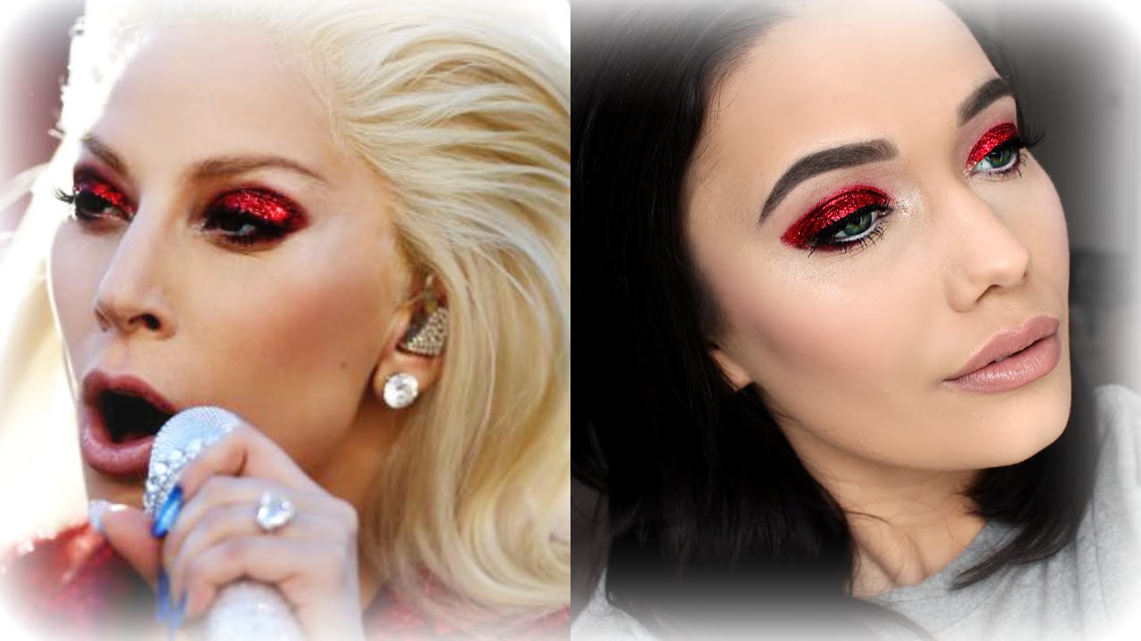 Fortløbende emne besøg RED GLITTERY EYES | Lady Gaga Super Bowl 2016 Makeup Tutorial - YouTube