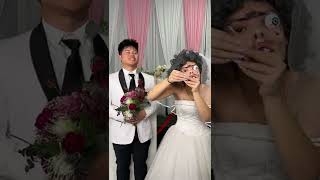 Bride gives groom a scary surprise #shorts