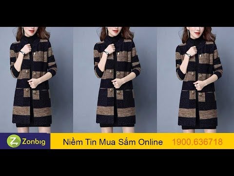 Video [Zonbig.com] - Áo Khoác Len Phối Màu Kim Tuyến Cao Cấp - youtube