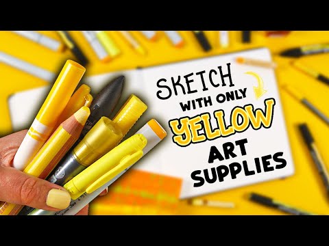 Yikes... I FILLED a Sketchbook Page using ONLY YELLOW Art Supplies