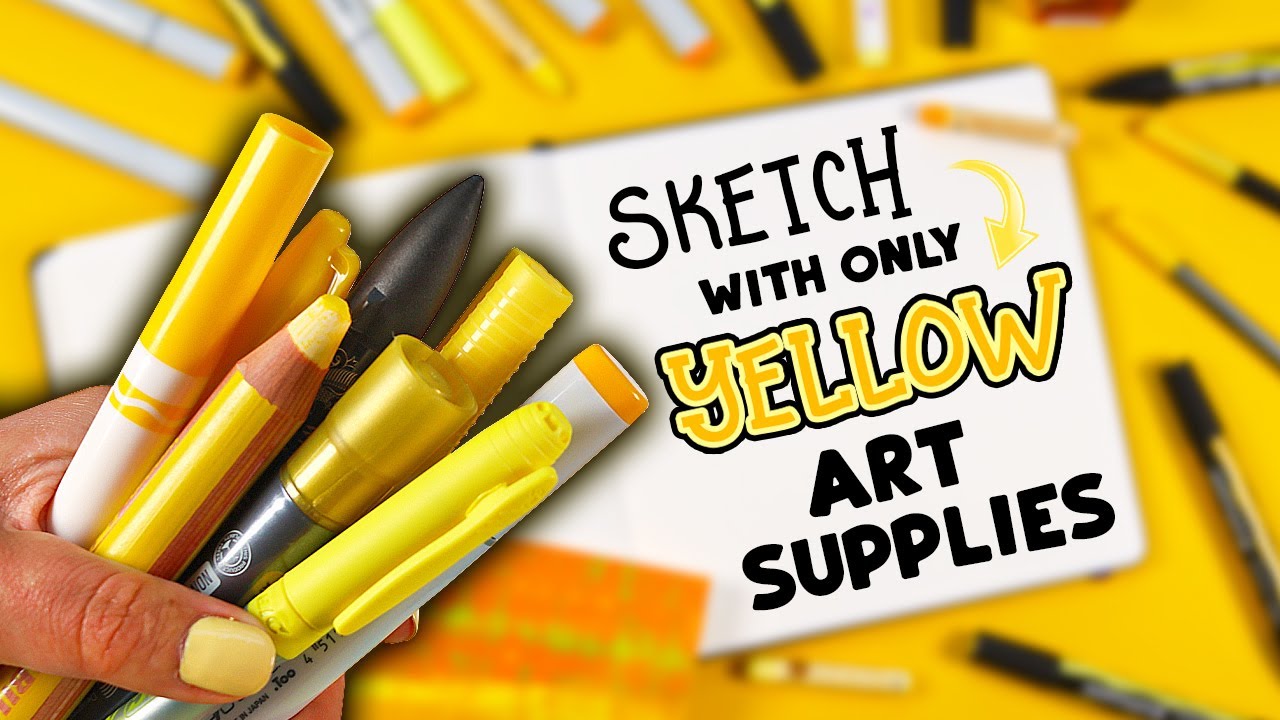 Yikes... I FILLED a Sketchbook Page using ONLY YELLOW Art Supplies