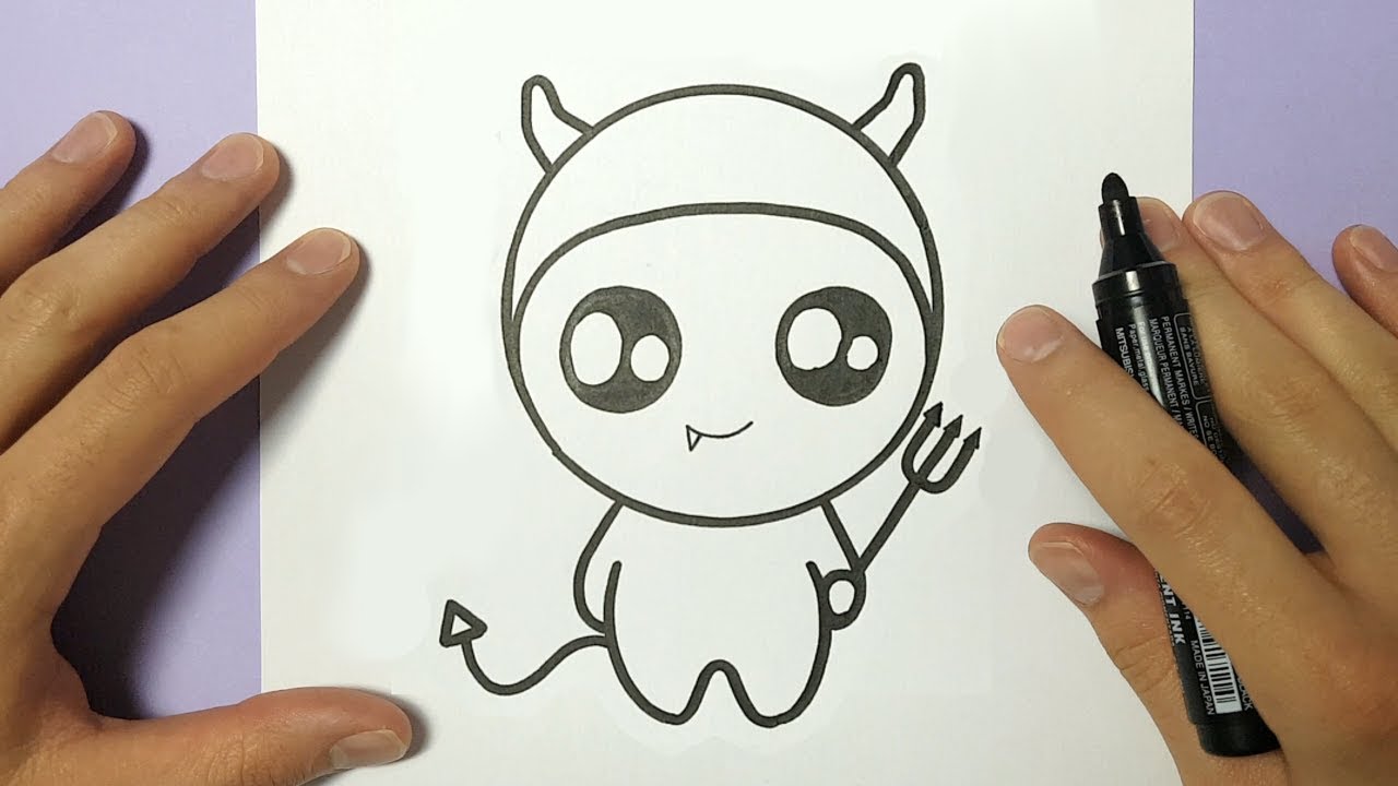 HOW TO DRAW CUTE HALLOWEEN DEVIL - YouTube