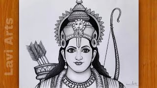Prabhu Shree Ram drawing | How to draw Rama | Ram navami drawing | Pencil Sketch | Lavi Arts|Ramlala