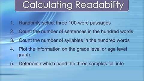Calculating Readability