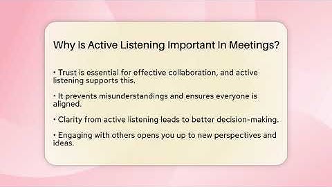 Why Is Active Listening Important In Meetings? - The Personal Growth Path