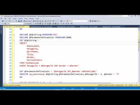 Understand about Parameterized Dynamic SQL Part 2 using SQL Server in Telugu