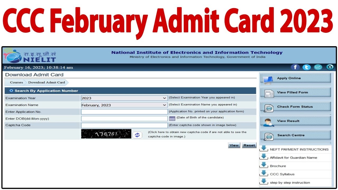 CCC Admit Card february 2023 CCC Admit Card february 2023 kaise ...