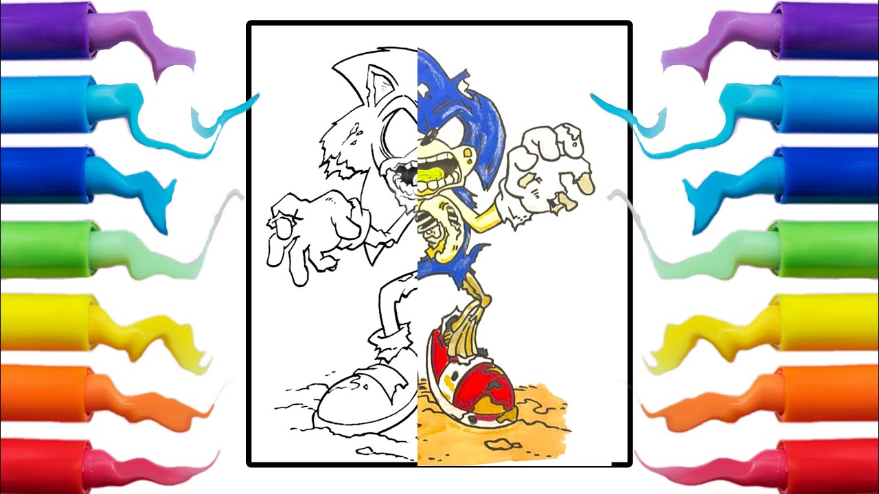 Sonic the Hedgehog zombie | Halloween coloring pages |Cartoon - ON&ON ...