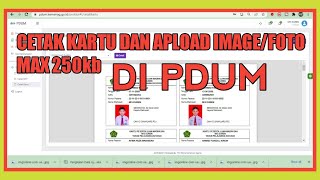 CARA CETAK KARTU UJIAN DAN UPLOUD FOTO DI PDUM 2022