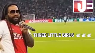 Bob Marley’s son singing 'Three Little Birds' with the Ajax fans