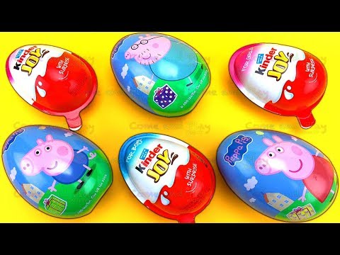 6 Super Surprise Eggs with Kinder Surprise Kinder Joy Peppa Pig and Friends Surprise Eggs
