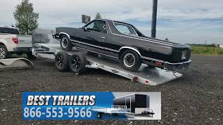 aluma 8218 tilt aluminum trailer short demo loading and unload #aluma #carhauler #trailer #alumalite