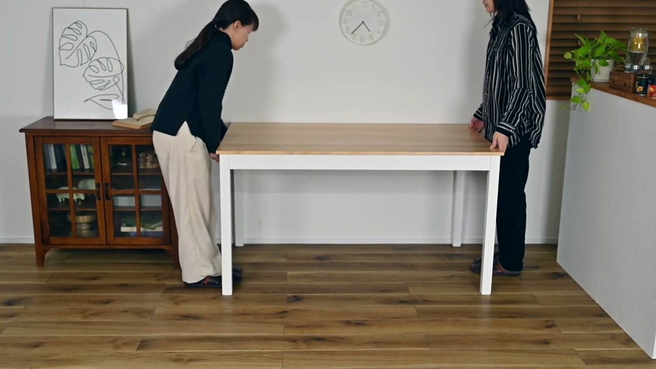 カントリーフレンチのダイニングチェア｜白フレーム×天然木座面が