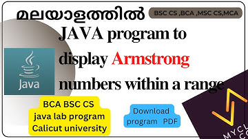 JAVA program to display Armstrong numbers within a range. (മലയാളം) Download program