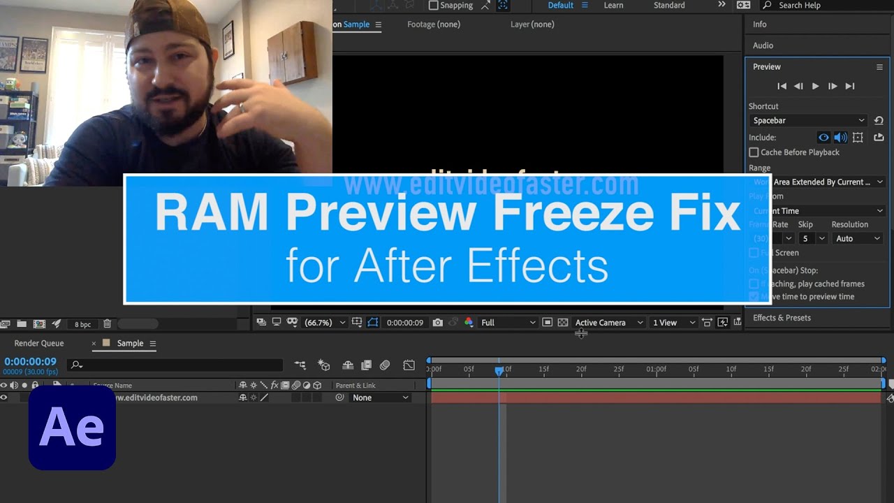 se Milepæl Syge person Solved: After Effects RAM Preview Won't Stop Playing - YouTube