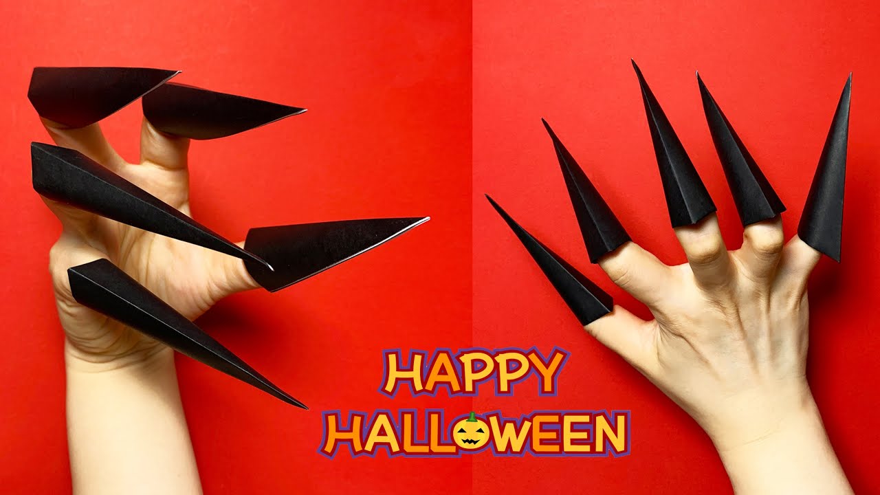 ハロウィン折り紙】爪の作り方✨How to make paper Claw#Halloween#X