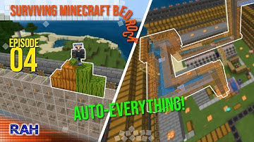 Surviving Minecraft Bedrock - S01 E04 - Farms and sorters